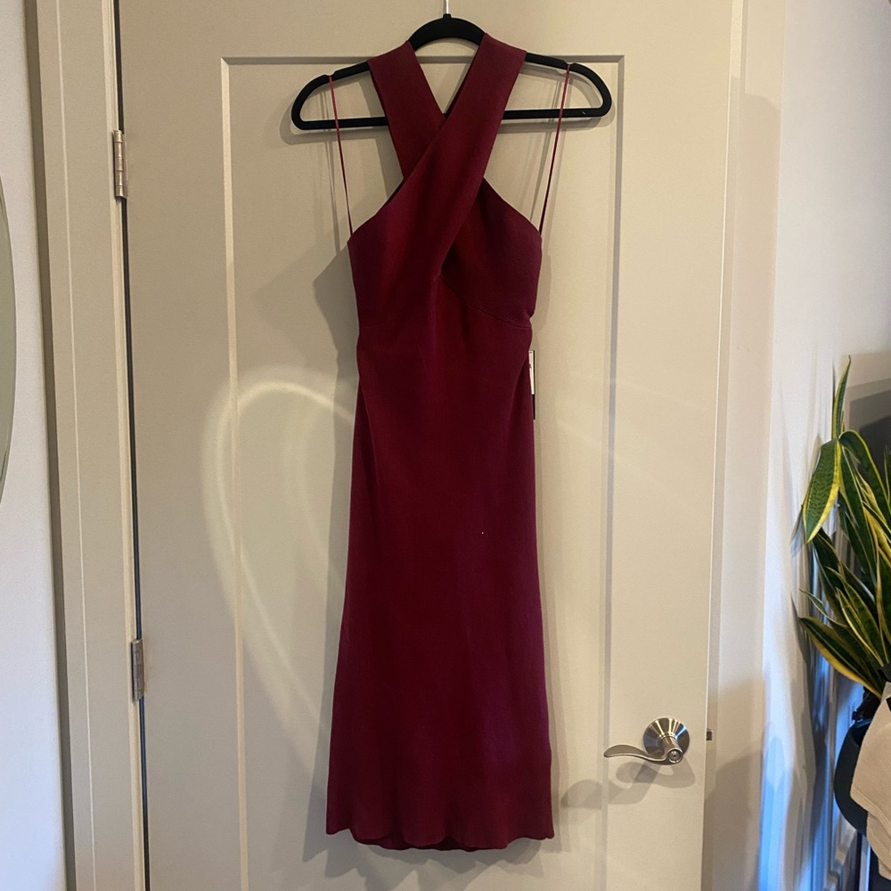 HALTER SWEATER DRESS